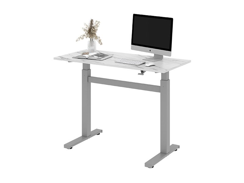 Dual-column pneumatic height-adjustable desk