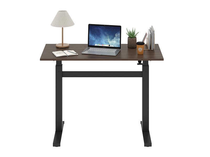 Dual-column pneumatic height-adjustable desk